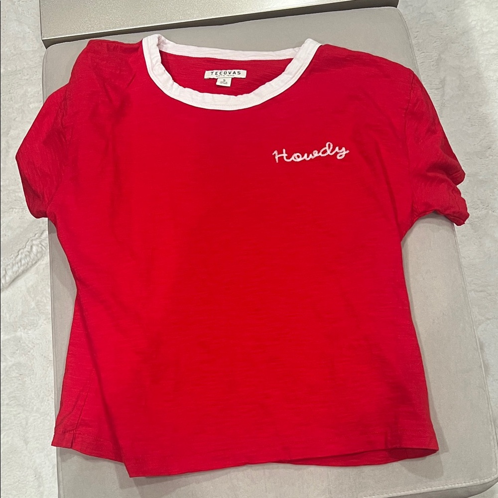 Tecovas Red and White Howdy Tee